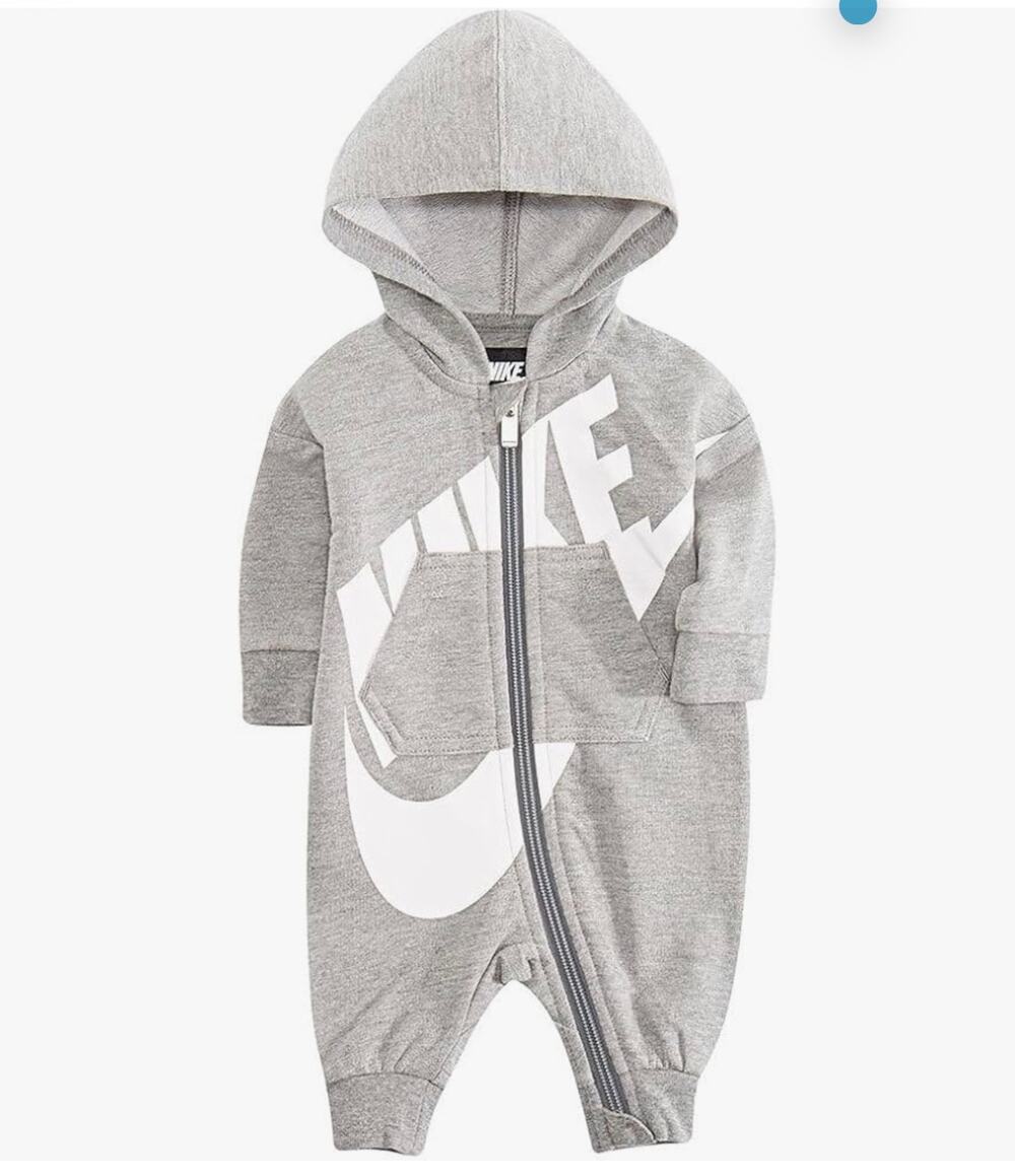 Nike Baby Hooded Coverall - Dark Grey Heather 3M